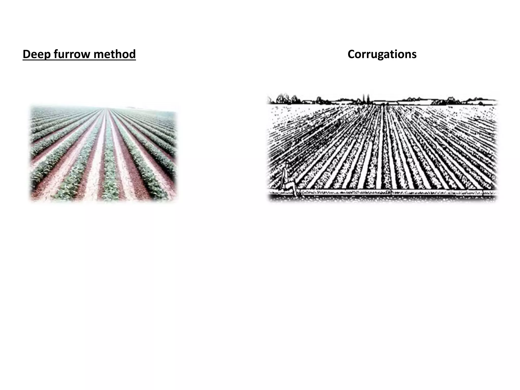 Deep furrow method Corrugations
 