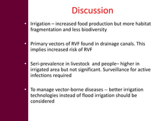 Irrigation and the risk of Rift Valley fever transmission: A case study from Kenya