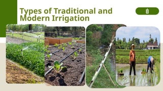Types of Traditional and
Modern Irrigation
 