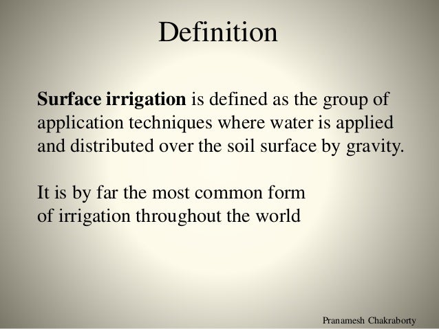 Types of Irrigation process flow diagram definition 
