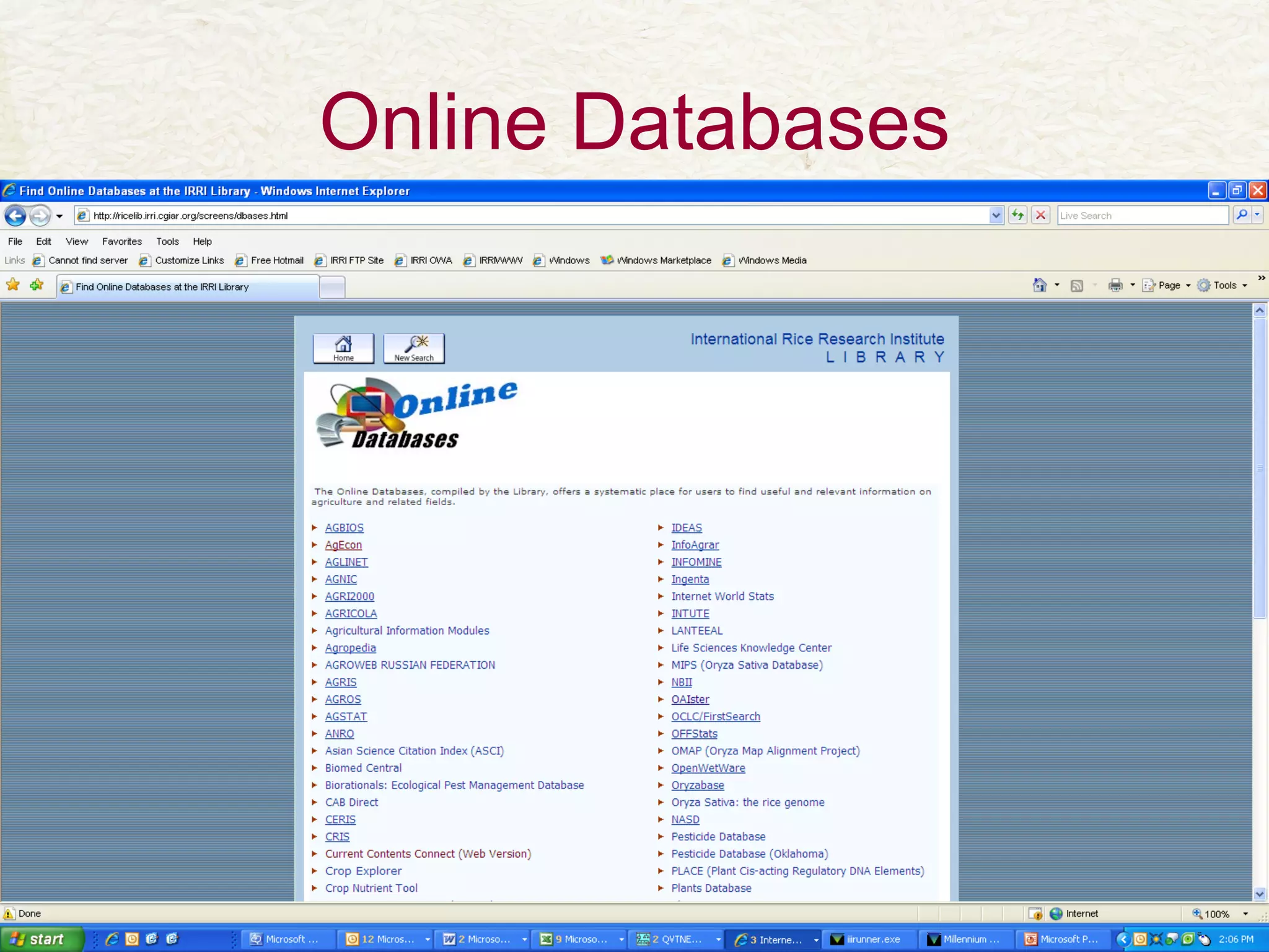 Online Databases 