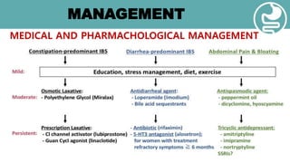MANAGEMENT
MEDICAL AND PHARMACHOLOGICAL MANAGEMENT
 