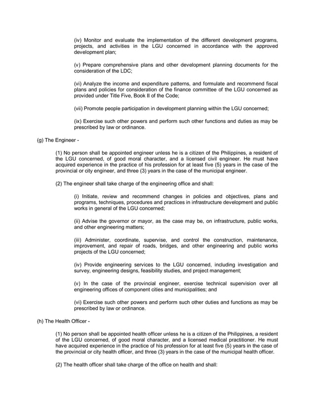 Implementing Rules of the Local Government Code of the Philippines Implementing Rules of the Local Government Code of the Philippines