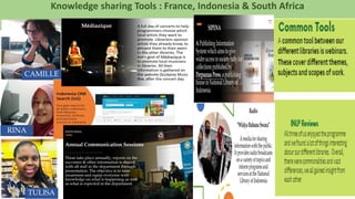 Knowledge sharing Tools : France, Indonesia & South Africa
RINA
TULISA
CAMILLE
 