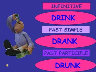 INFINITIVE PAST SIMPLE PAST PARTICIPLE DRINK DRANK DRUNK 