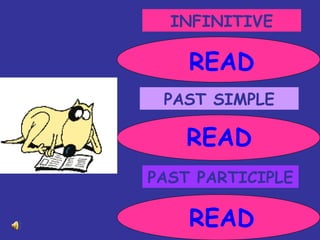 INFINITIVE PAST SIMPLE PAST PARTICIPLE READ READ READ 