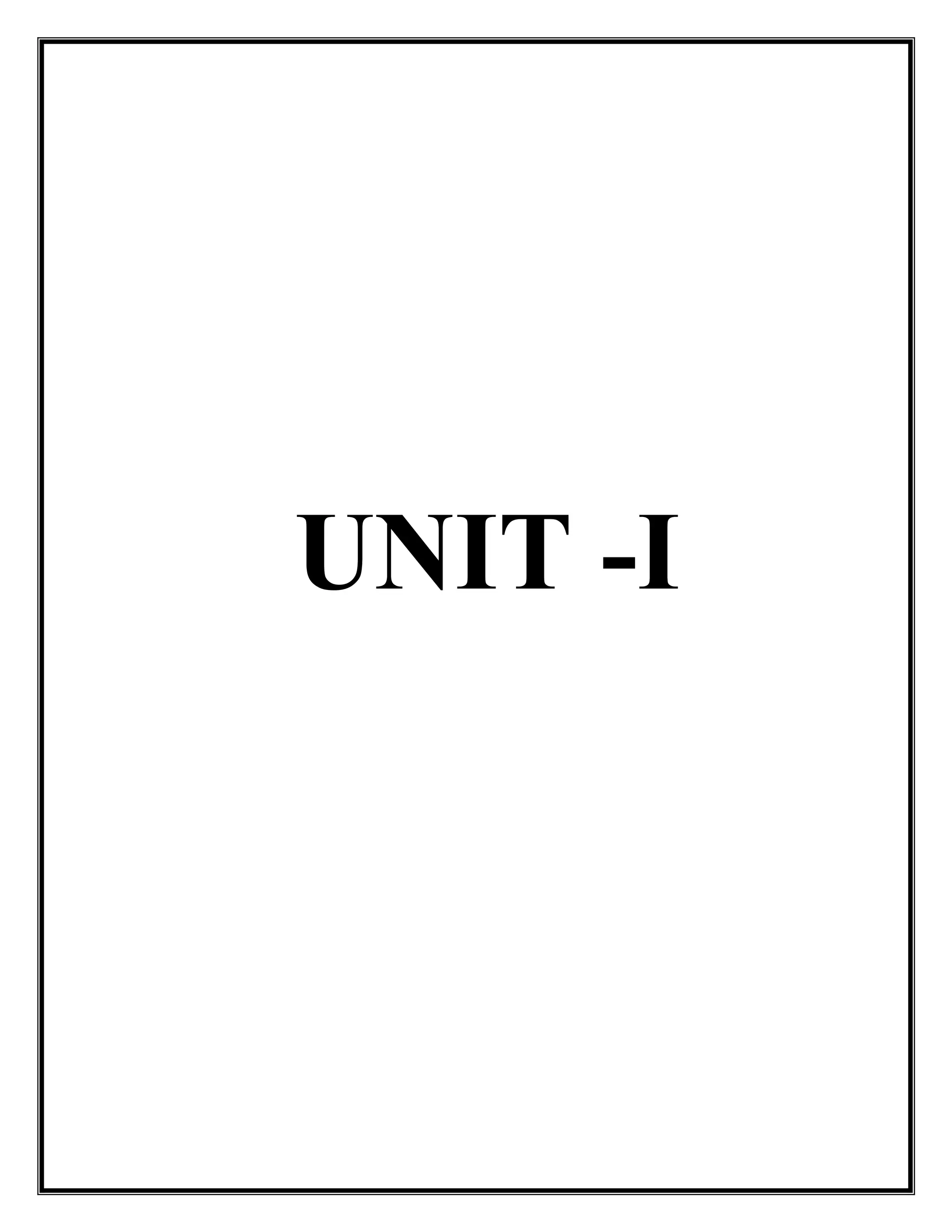 UNIT -I
 