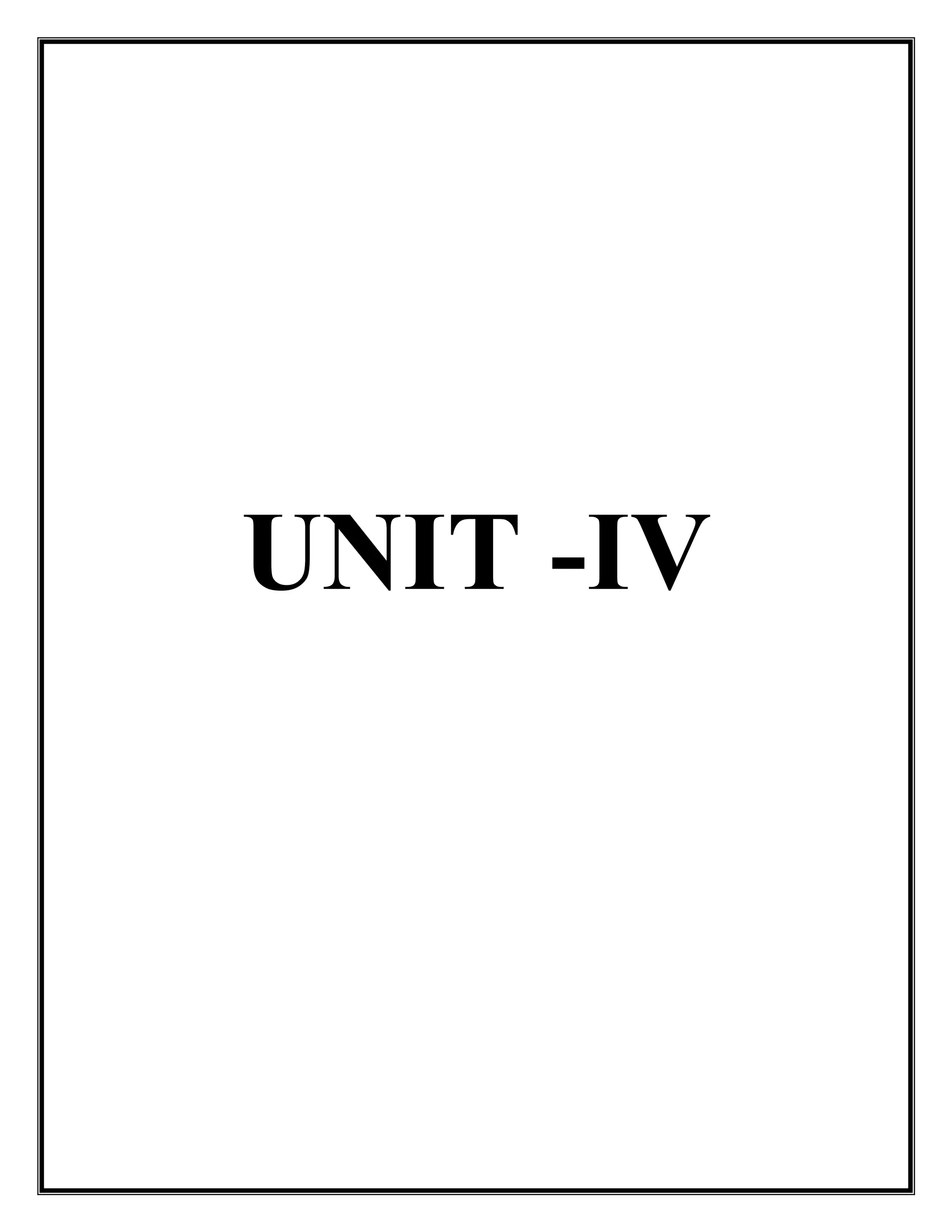 UNIT -IV
 