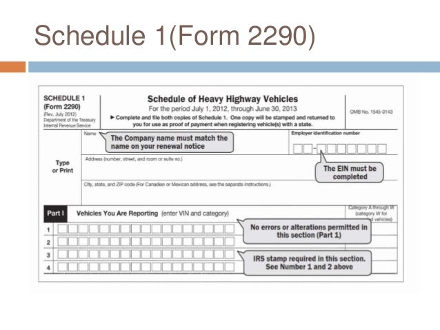 irs 2290 with express truck tax irs form 2290 schedule 1