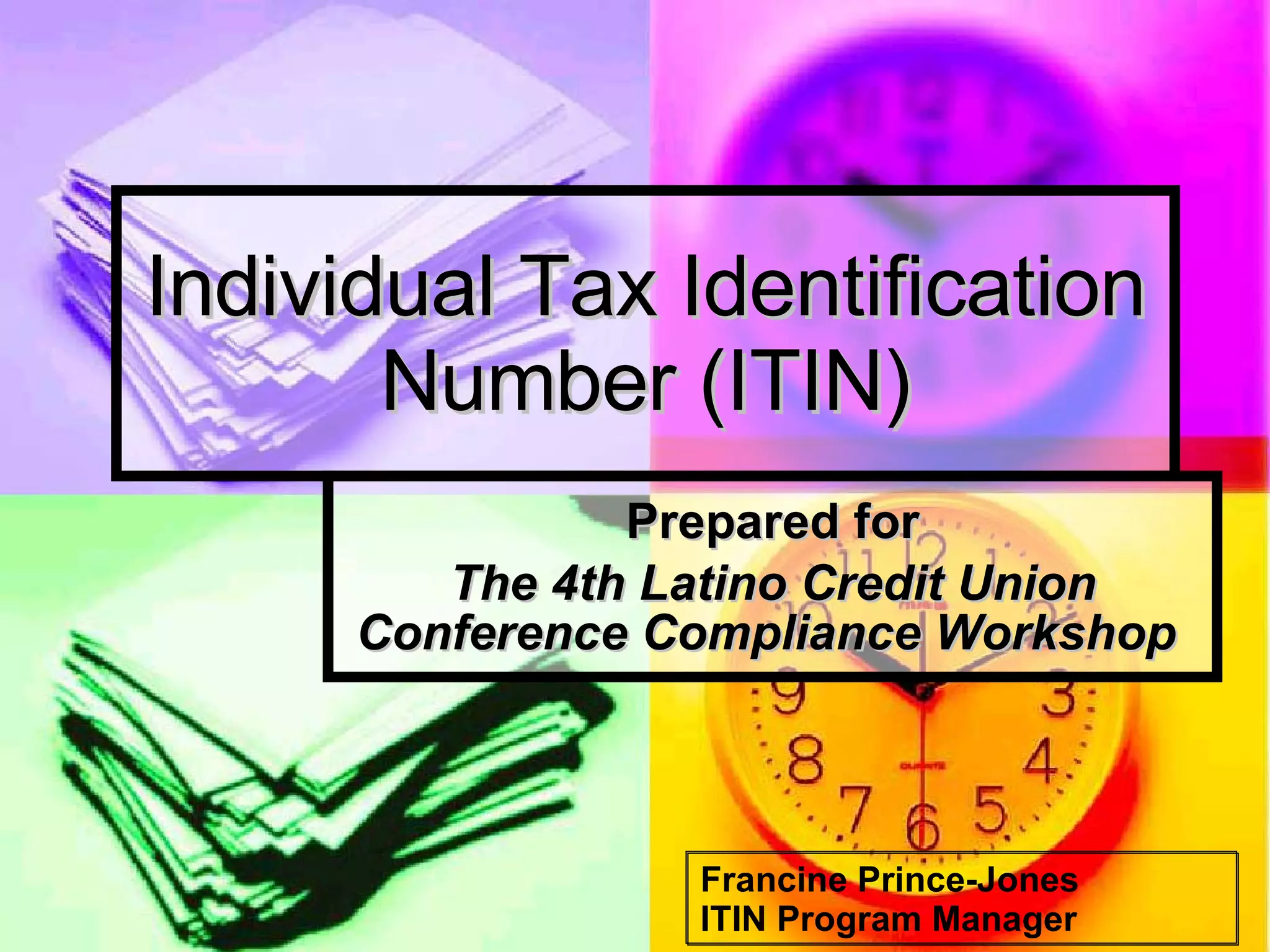 Individual Tax Identification Number (ITIN) | PPT