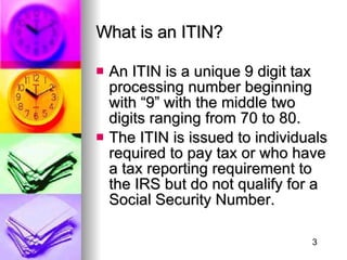 Individual Tax Identification Number (ITIN) | PPT