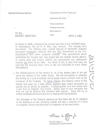 1985 IRS LETTER