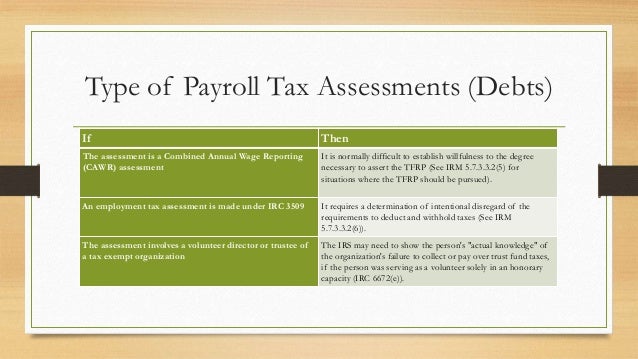 Irs Payroll Tax Collection Entity Types