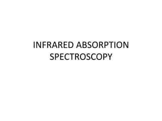 INFRARED ABSORPTION
SPECTROSCOPY
 