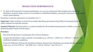 Instrument Resolution Example Calibration of IR Spectrophotometer for AIT subject | PPTX