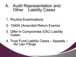 Irs Practice Techniques And Case Studies Ppt