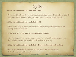 Irstaskolan uppgift återbruk