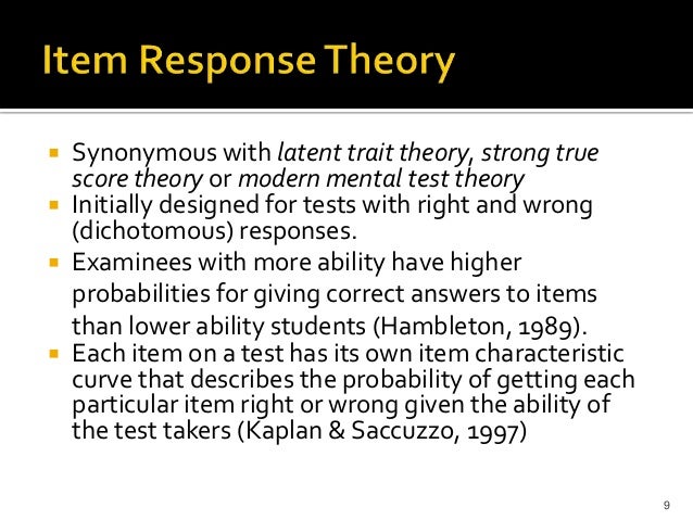 Item Response Theory in Constructing Measures