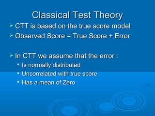 Item Response Theory (IRT) | PPT