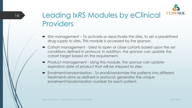 IRT in Clinical Trials (IxRS)_IVRS_IWRS in Clinical Trials | PPT
