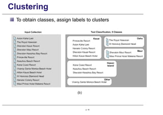 Clustering
To obtain classes, assign labels to clusters
p. 16
 
