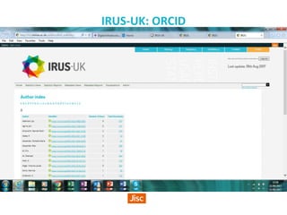 IRUS-UK: ORCID
 