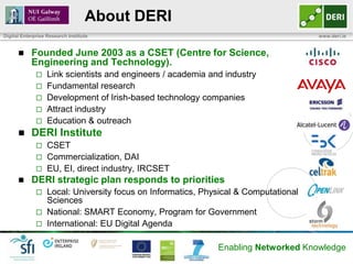About DERI
Digital Enterprise Research Institute                                               www.deri.ie


           F...