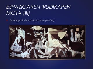 ESPAZIOAREN IRUDIKAPEN
MOTA (III)


Beste espazio-interpretazio mota (kubista)

 