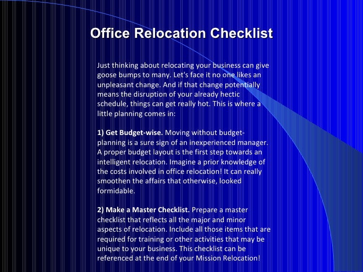 relocating check list