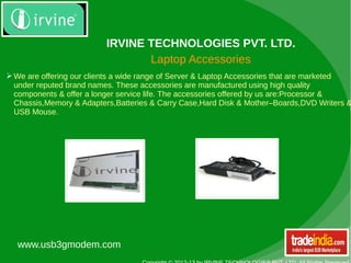 Irvine Adapter IRVINE TECHNOLOGIES PVT. LTD. | PPT