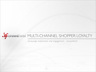 MULTI-CHANNEL SHOPPER LOYALTY
encourage exploration and engagement - ever ywhere!
 