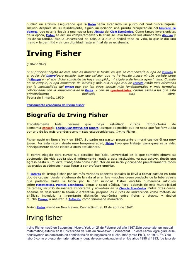 irving fisher Irving fisher - download as word doc (doc / docx), pdf file (pdf), text file (txt) or read online. irving fisher Irving fisher - download as word doc (doc / docx), pdf file (pdf), text file (txt) or read online.