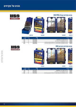 133
10503730 10502569 1050257010503990
10502603 1050260410503991
HSS PRO
EAN
105025704/5/6/8/10mm HSS 5570913128246445144.1
1050399010.0 1.5 HSS 1557069150399006244.6
105025690.5 10.0 1.0 HSS 19570913128243325442.0
105037300.5 13.0 1.0 HSS 2557069150373024825.2
HSS
EAN
105026044/5/6/8/10mm HSS 557091312824714570.9
1050399110.0 1.5 HSS 1557069150399176139.5
105026030.5 10.0 1.0 HSS 19570913128244025223.5
 