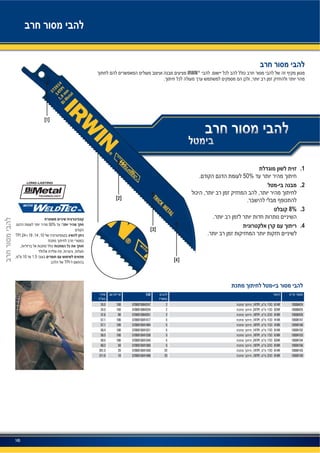 145
[4]
[3]
[2]
[1]
IRWIN®
50%
TPI 24 18 14 10
10 1.5
TPI
1
50%
2
8% 3
4
EAN
10506424,14TPI 150 614R2570691506424715024.5
10506425,24TPI 150 624R2570691506425415024.5
10506426,18TPI 200 818R257069150642619031.6
10504147,14TPI 100 414R5570691504147710057.1
10504148,18TPI 100 418R5570691504148410057.1
10504152,14TPI 150 614R5570691504152110050.4
10504153,18TPI 150 618R5570691504153810050.5
10504154,24TPI 150 624R5570691504154510050.5
10504156,18TPI 200 818R557069150415695060.2
10504143,14TPI 150 614R25570691504143920261.5
10504140,18TPI 200 818R25570691504140810311.0
 