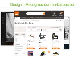 Design – Recognise our market position
 
