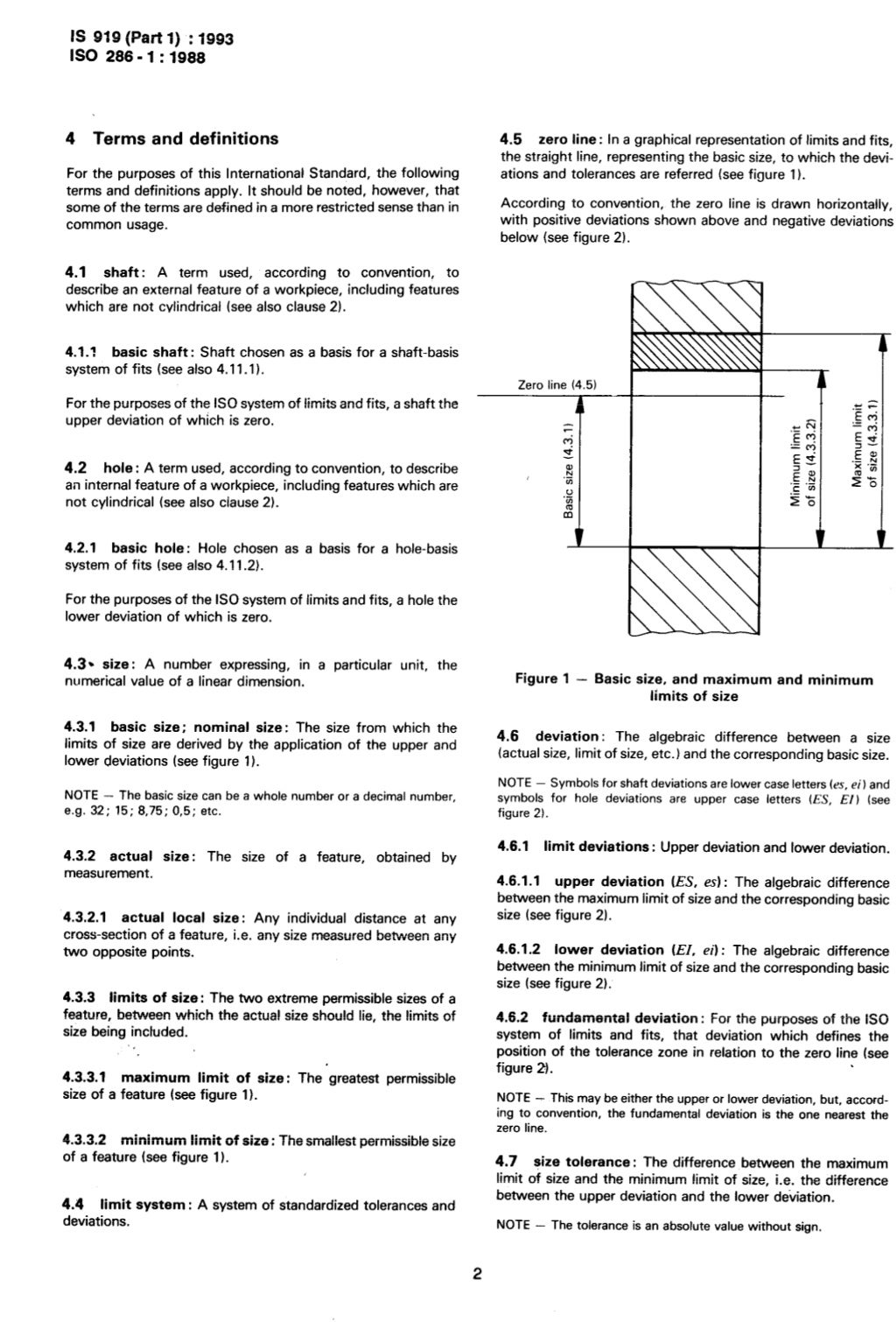 Is 919 1 1993 Iso Systems Of Limits And Fits 