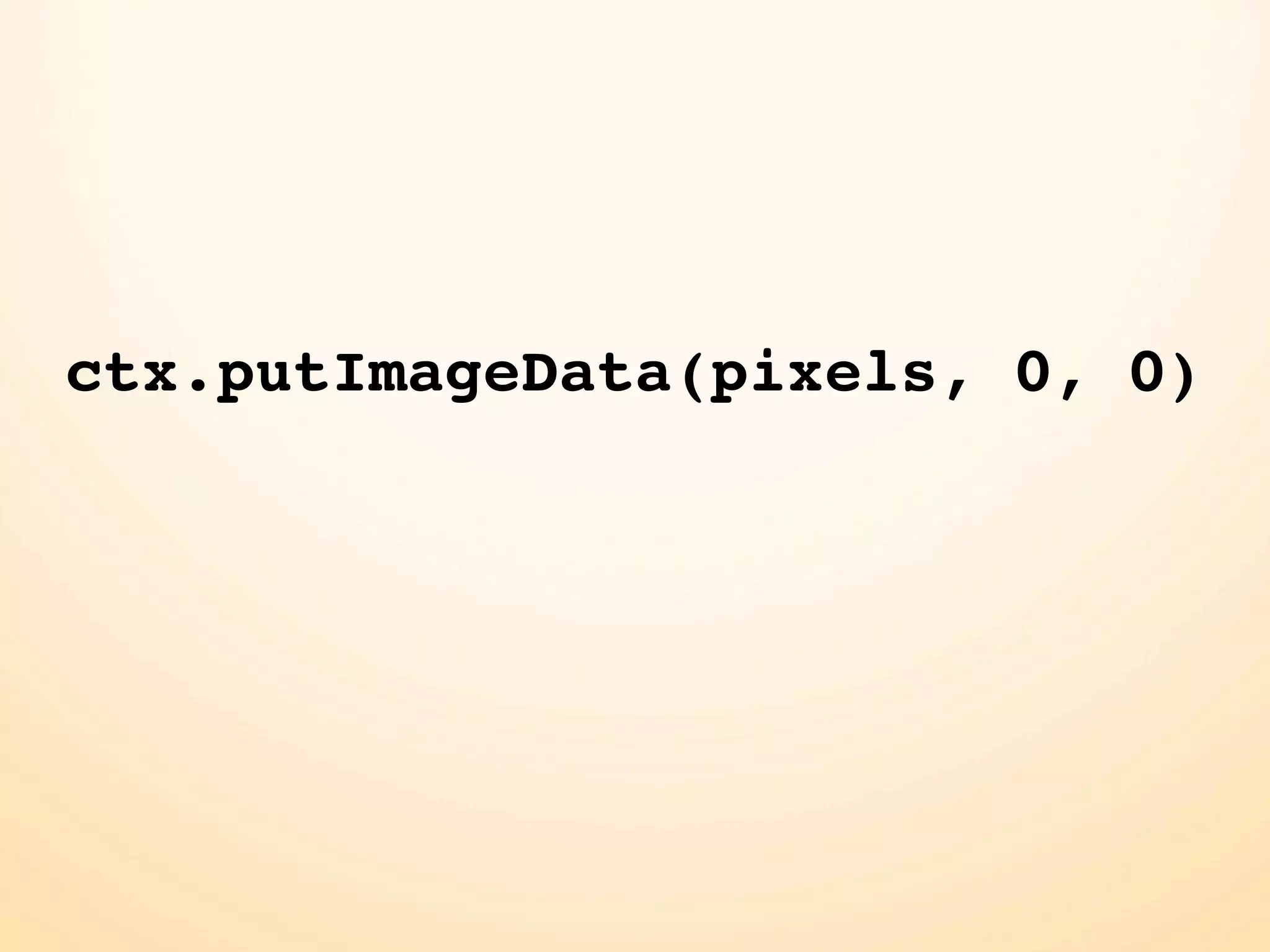 ctx.putImageData(pixels, 0, 0) 