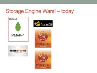 Default
Storage Engine Wars! – today
MMAPv1
se
 