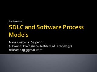 SDLC and Software Process Models | PPT