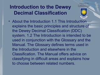 Ddc Structure IS-Overview dewey decimal classification(2).ppt