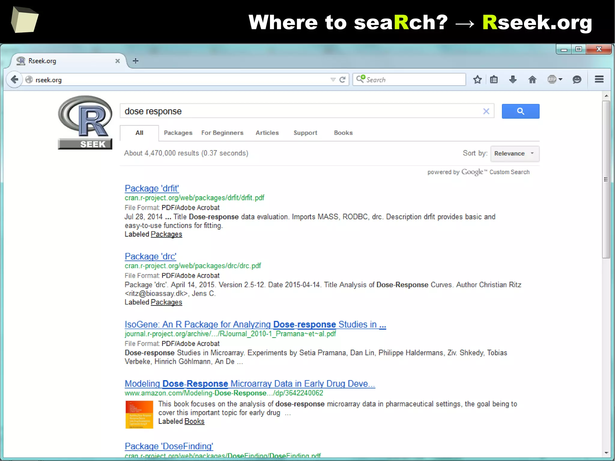 107
Where to seaRch? → Rseek.org
 