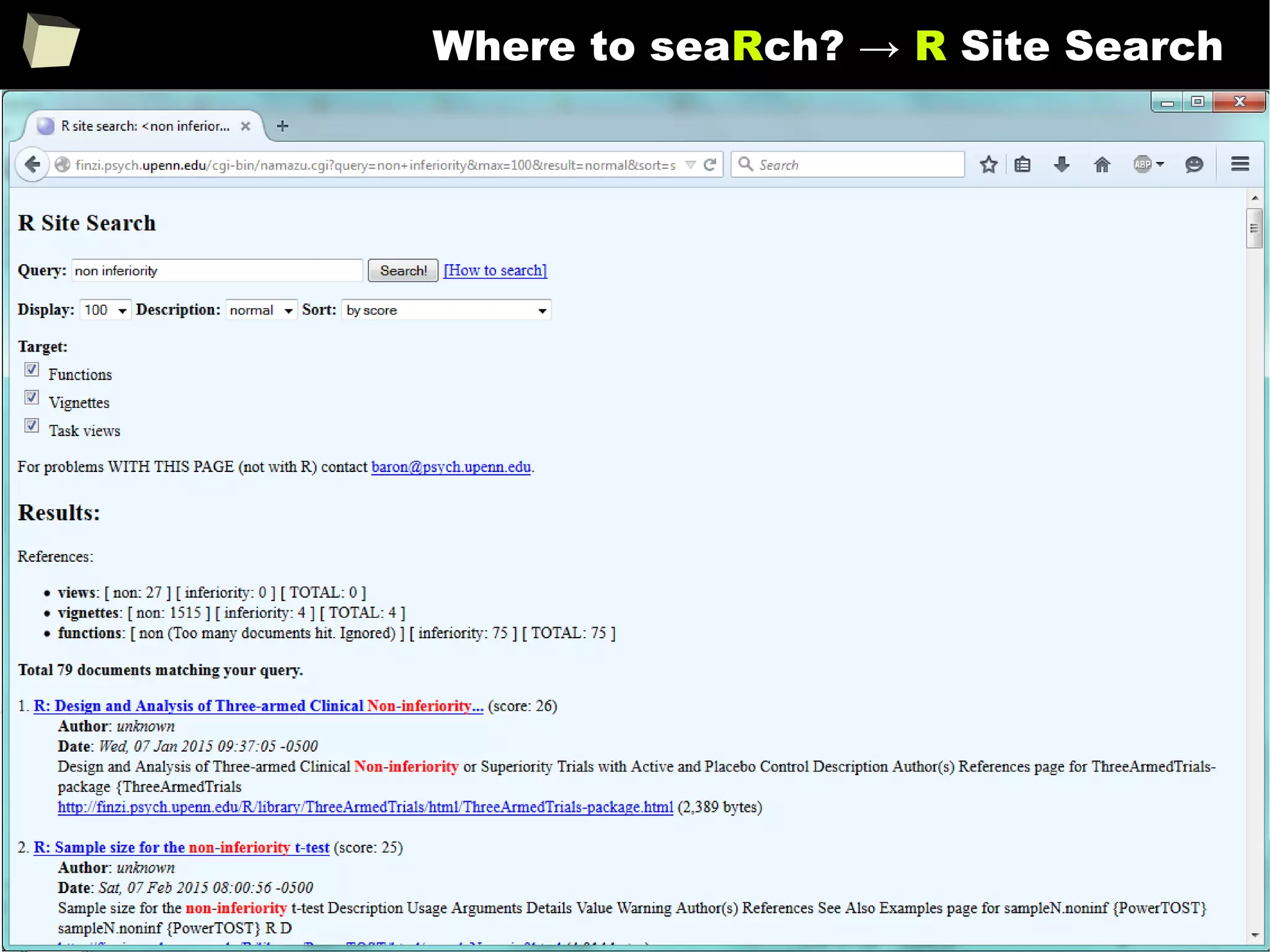 108
Where to seaRch? → R Site Search
 