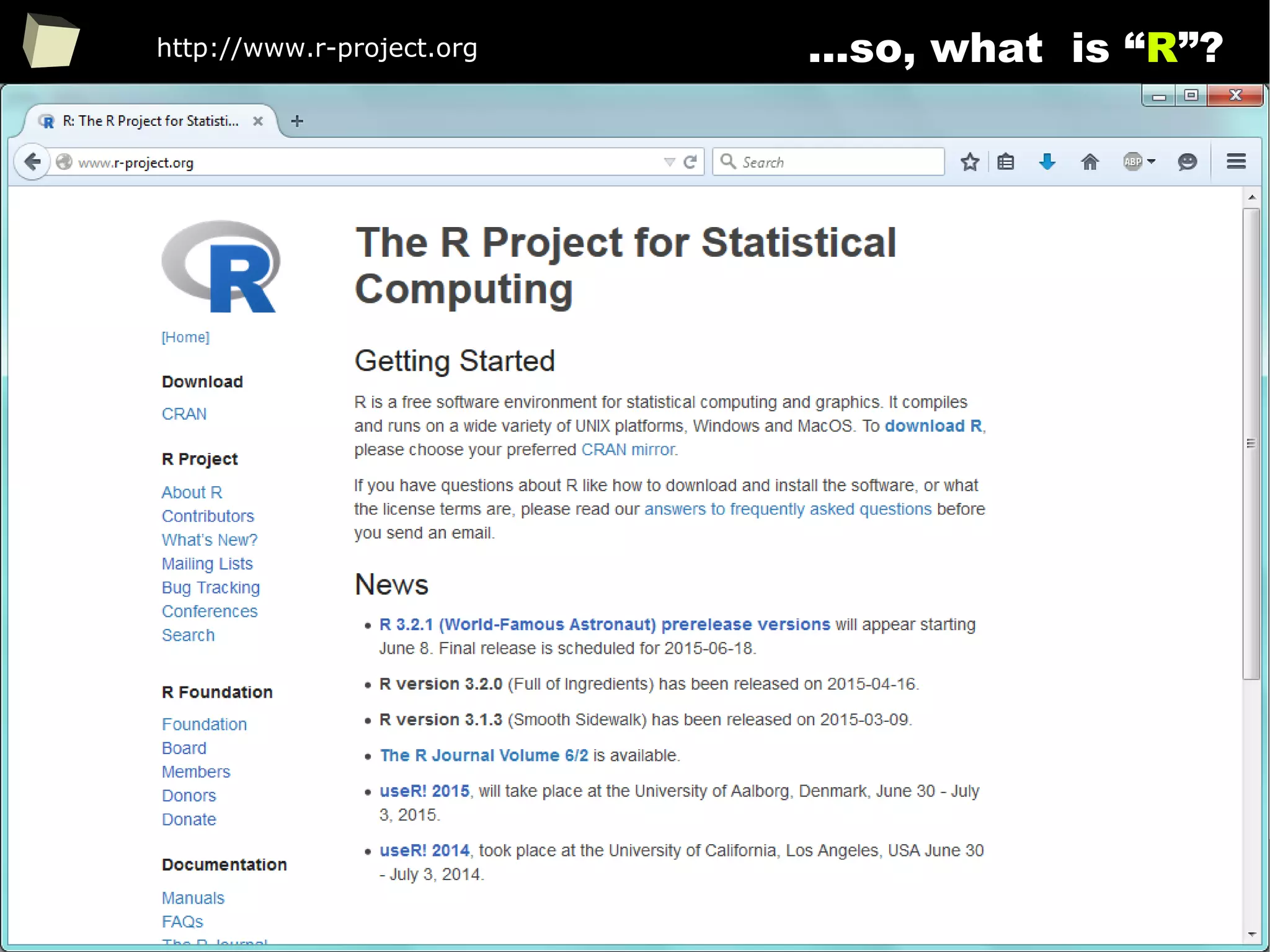 11
...so, what is “R”?http://www.r-project.org
 