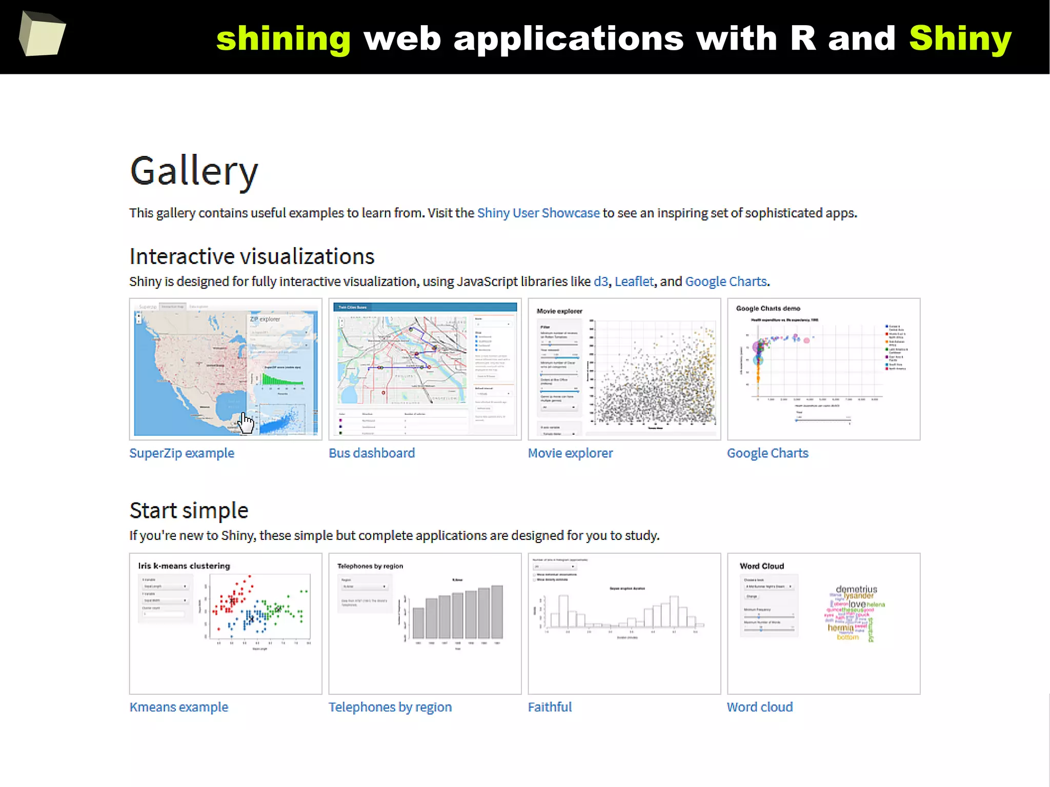 185
shining web applications with R and Shiny
 