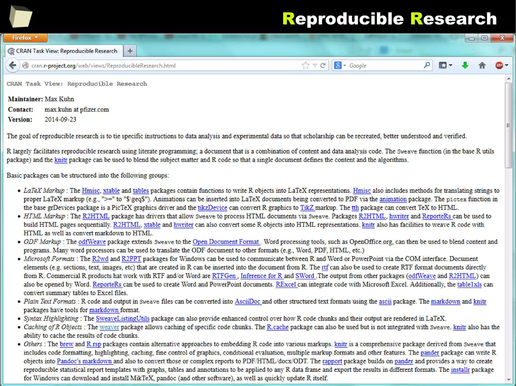 206
Reproducible Research
 
