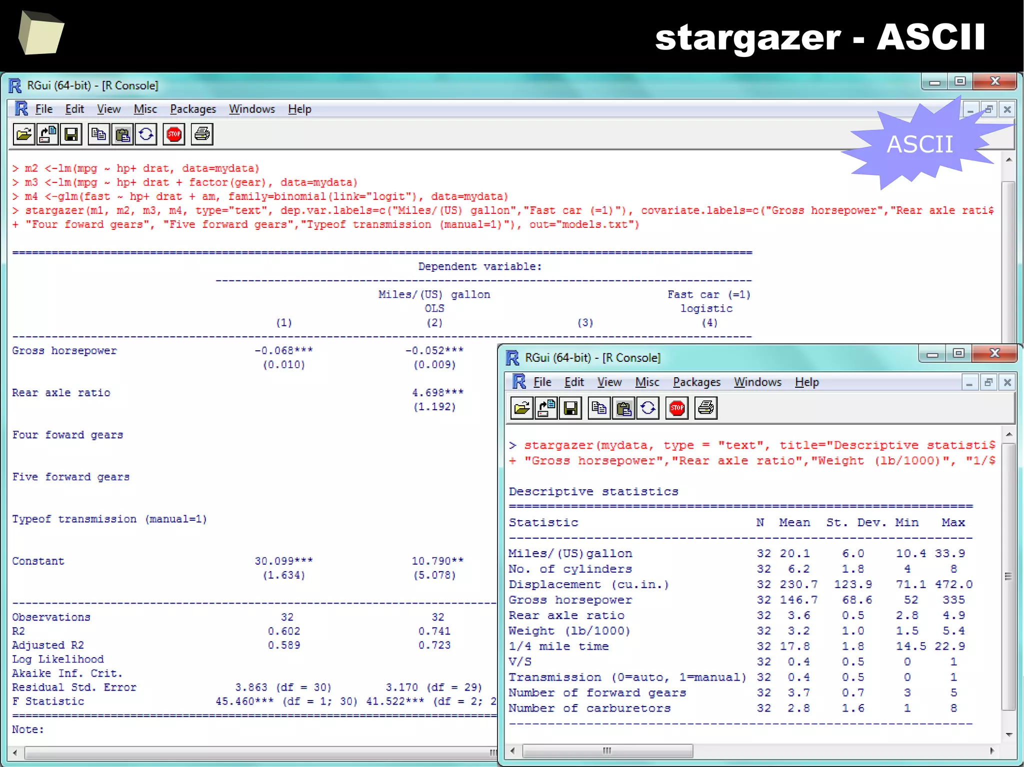 231
stargazer - ASCII
ASCII
 
