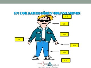 8
% 15
%8
%15
%34
%10
%3
%15
%15
EN ÇOKZARARGÖREN ORGANLARIMIZEN ÇOKZARARGÖREN ORGANLARIMIZ
 