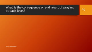 What is the consequence or end result of praying
at each level? 39
2015 TJ Homeschooling
 