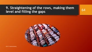 9. Straightening of the rows, making them
level and filling the gaps 64
2015 TJ Homeschooling
 