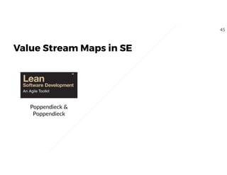 Value Stream Maps in SE
Poppendieck &
Poppendieck
45
 